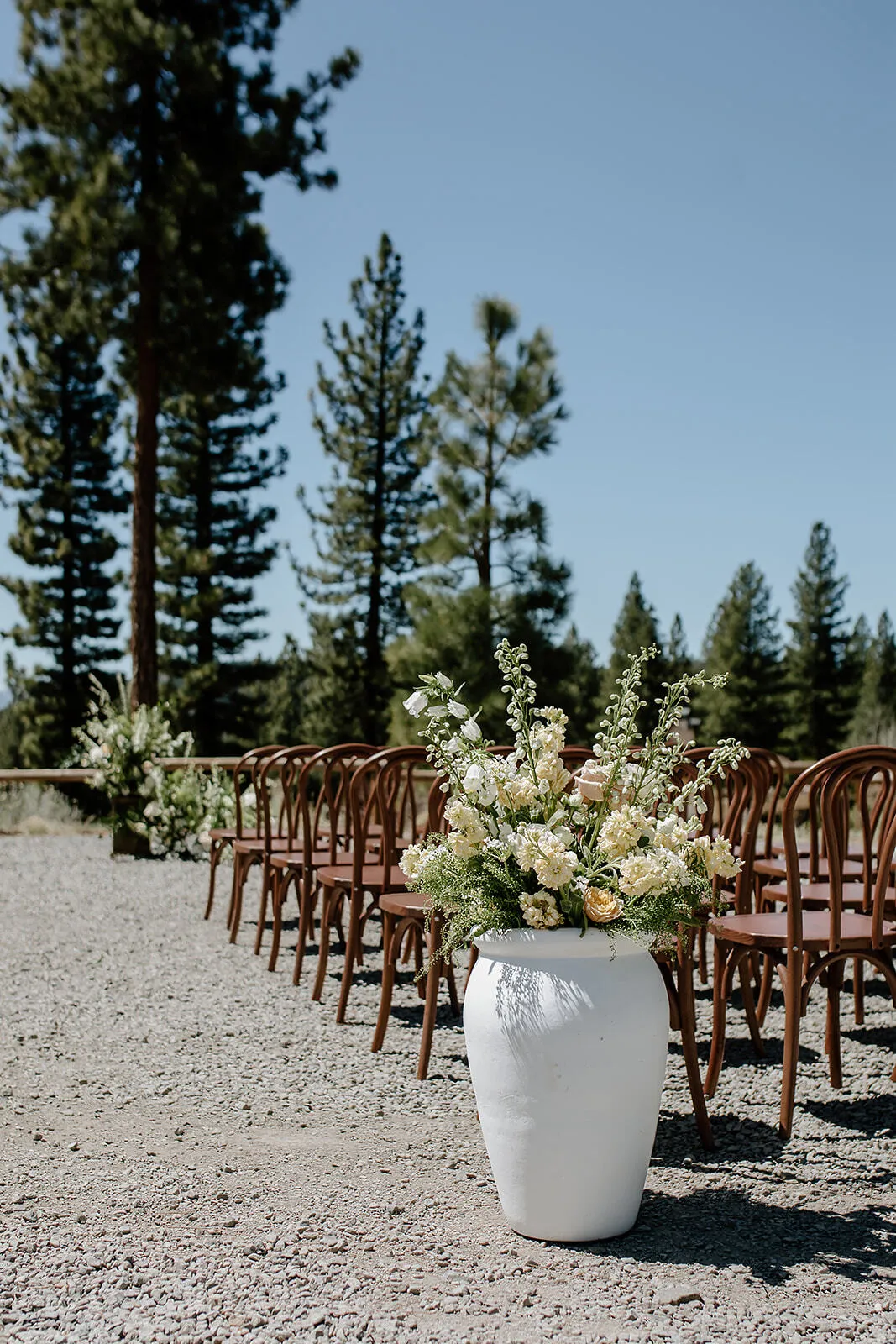 22in White Distressed Vase