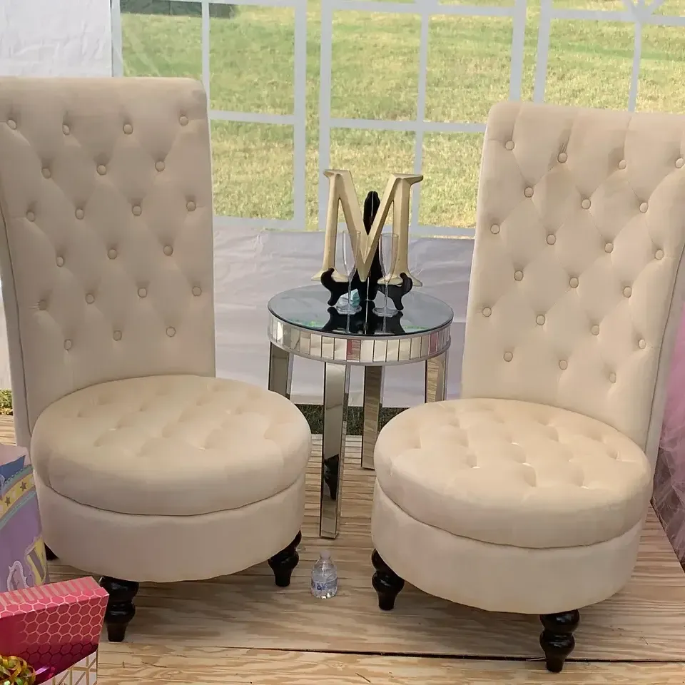 SUEDE HIGH BACK CHAIR