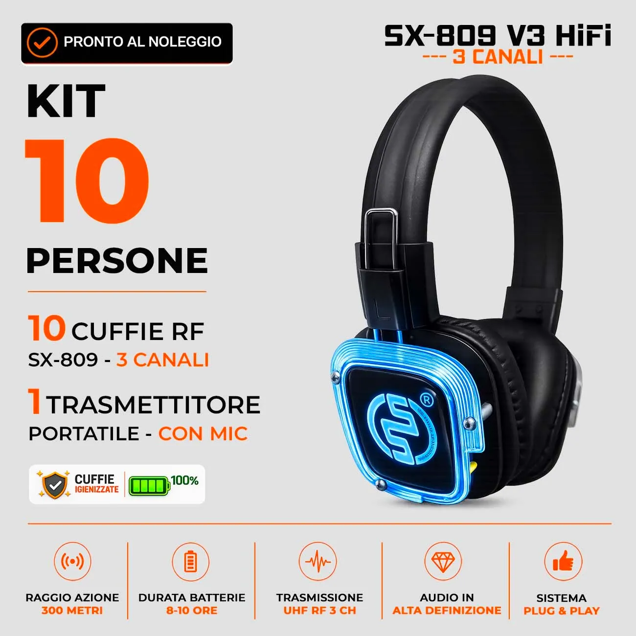 KIT 10 Cuffie + Mic | SX809