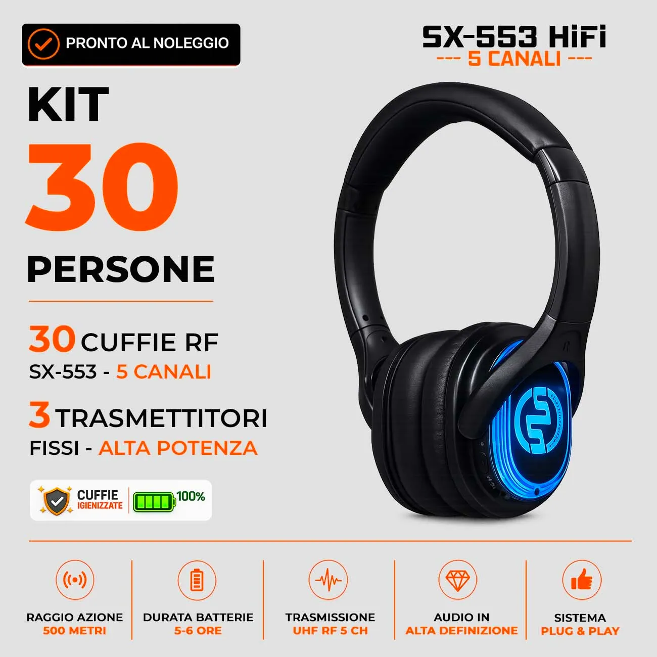 KIT 30 Cuffie | SX553 
