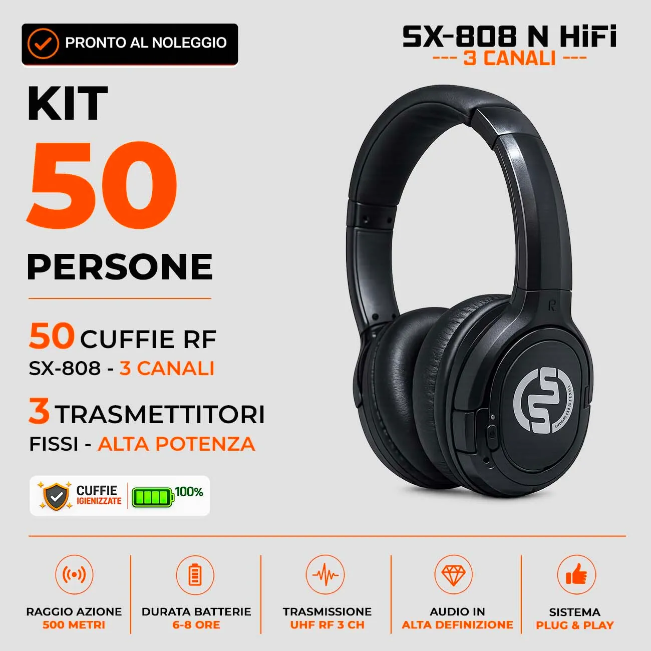 KIT 50 Cuffie | SX808 