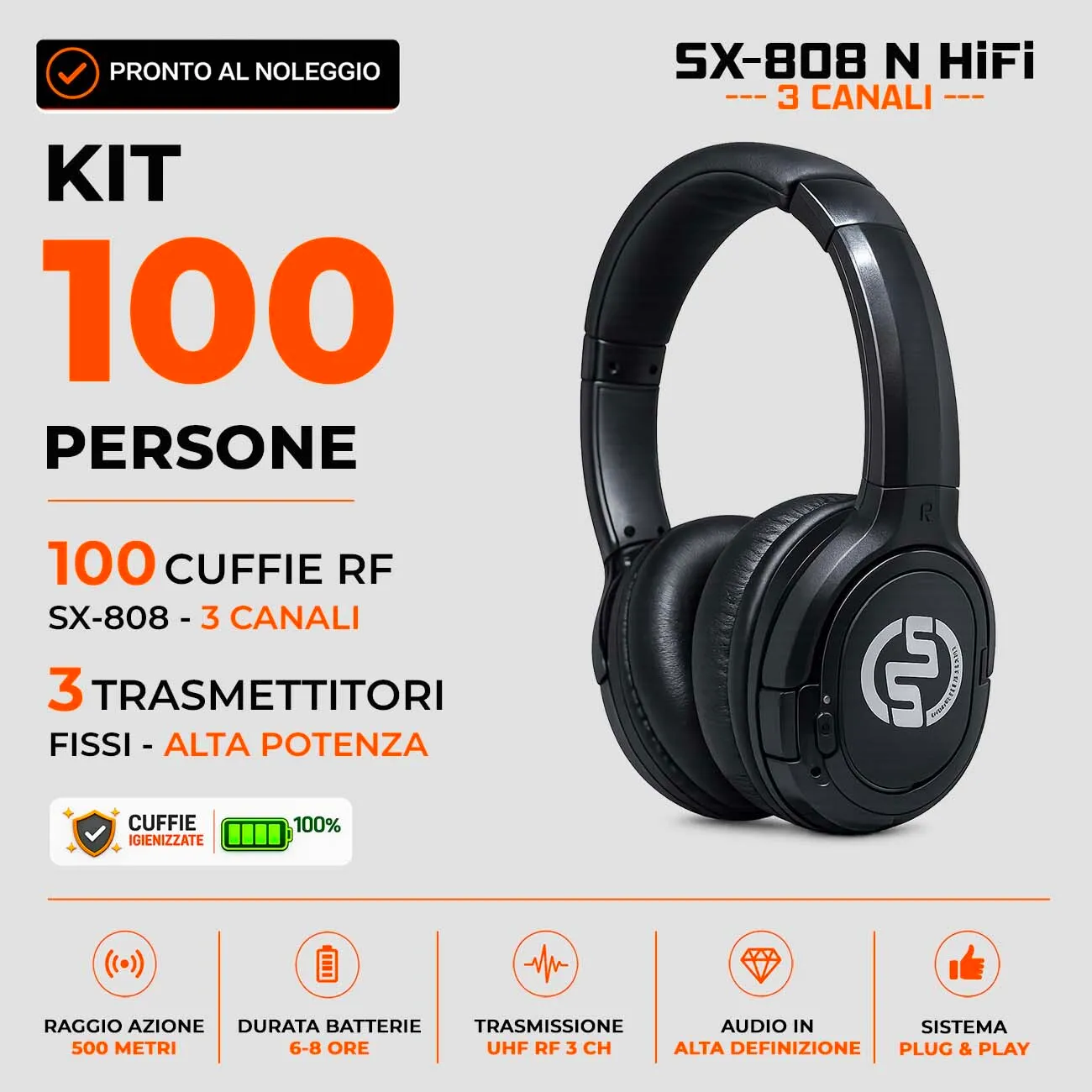 KIT 100 Cuffie | SX808 