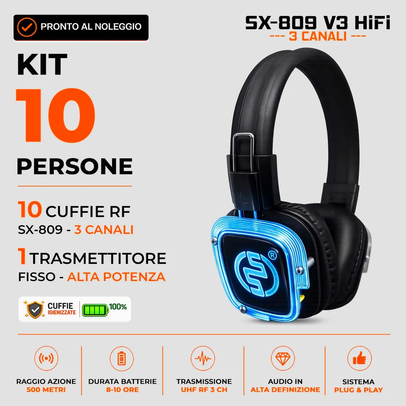 KIT 10 Cuffie | SX809