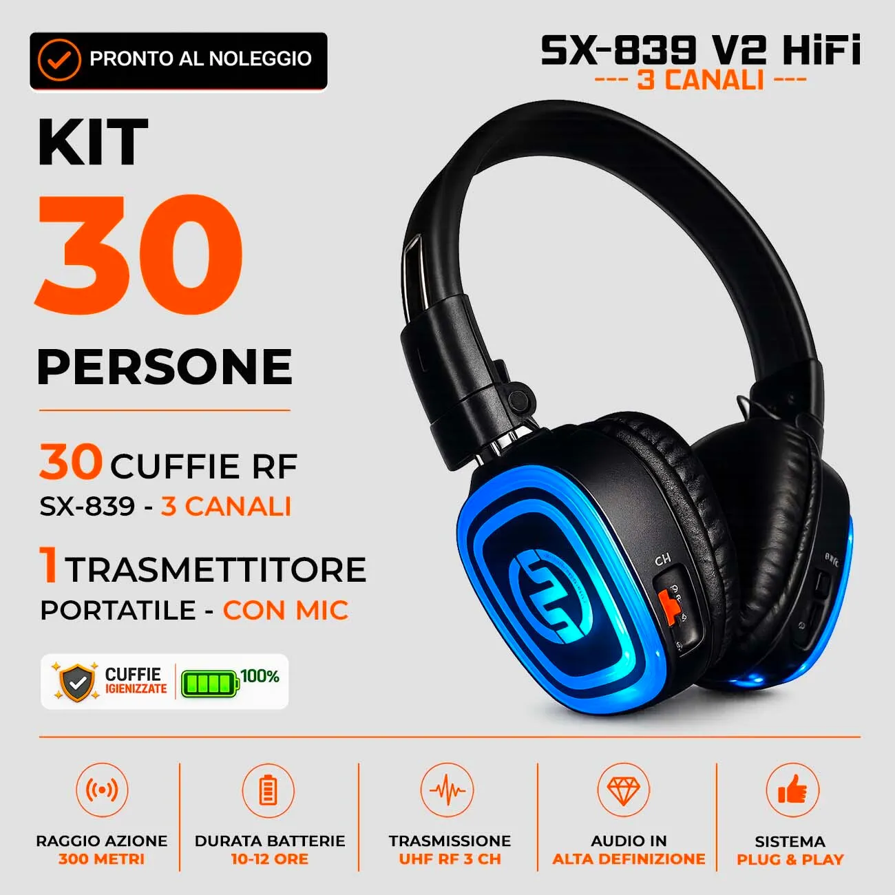 KIT 30 Cuffie + Mic | SX839