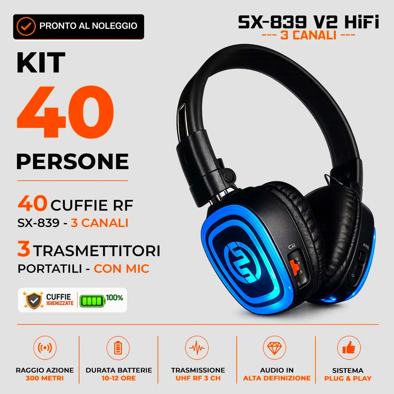 KIT 40 Cuffie + Mic | SX839