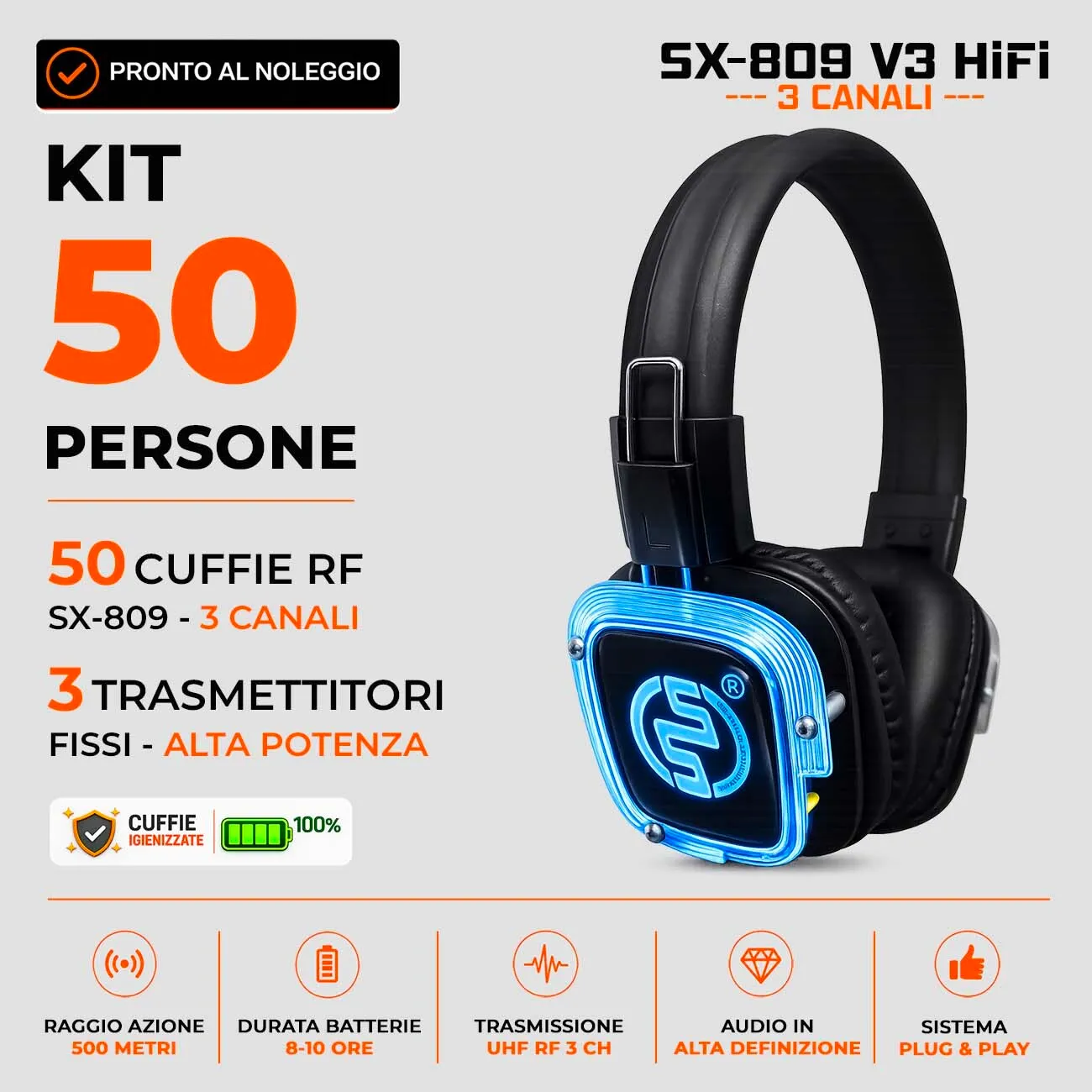 KIT 50 Cuffie | SX809 