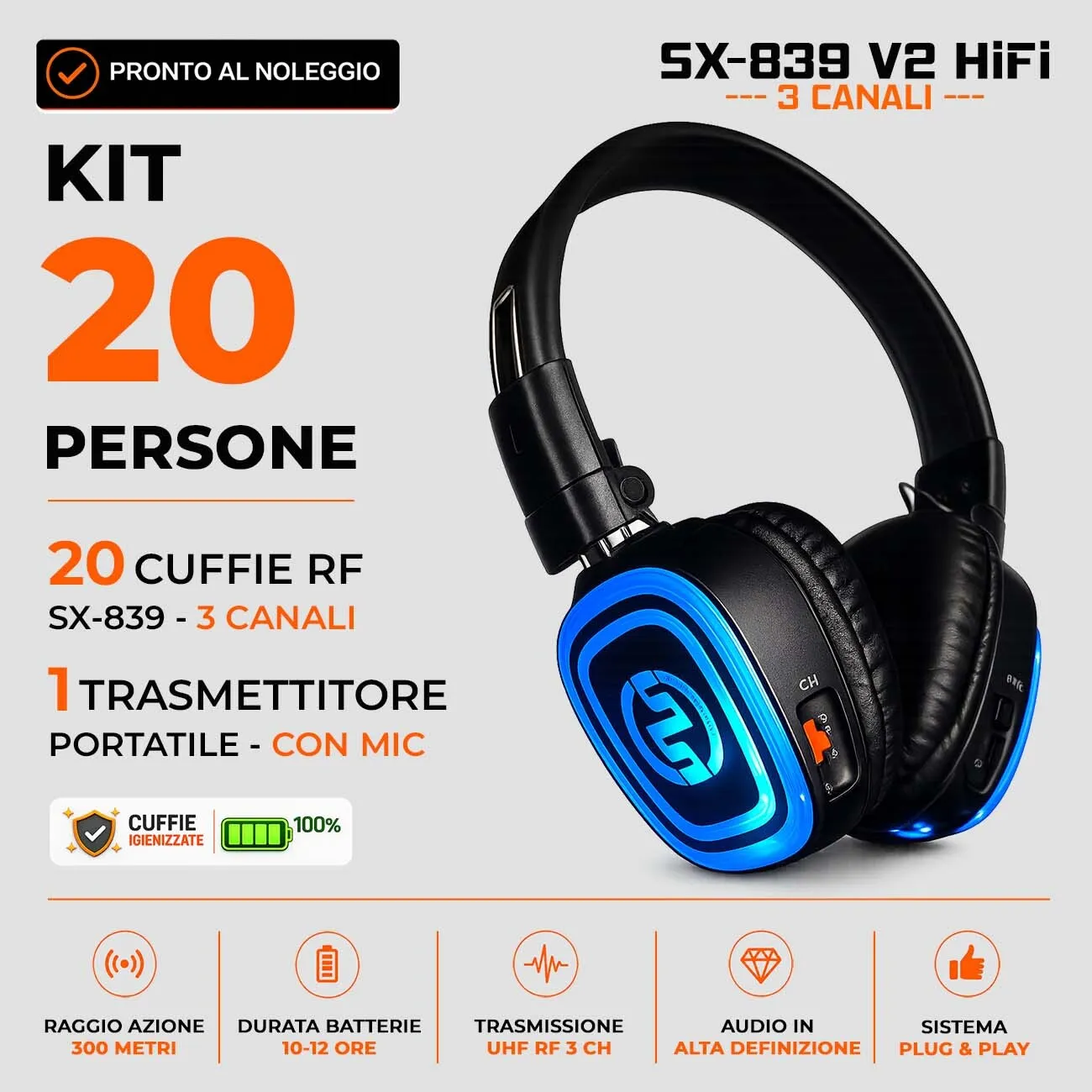 KIT 20 Cuffie + Mic | SX839