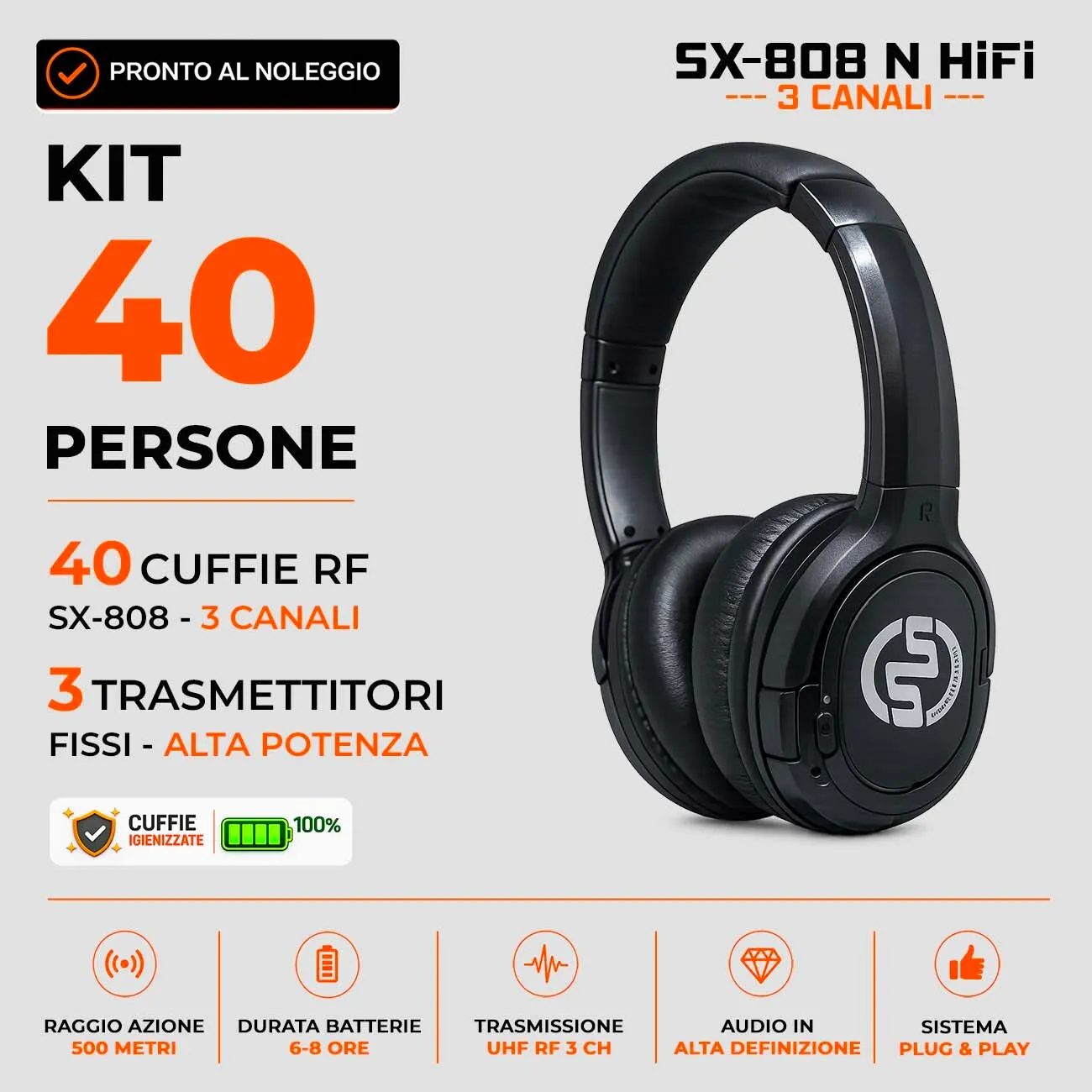 KIT 40 Cuffie | SX808
