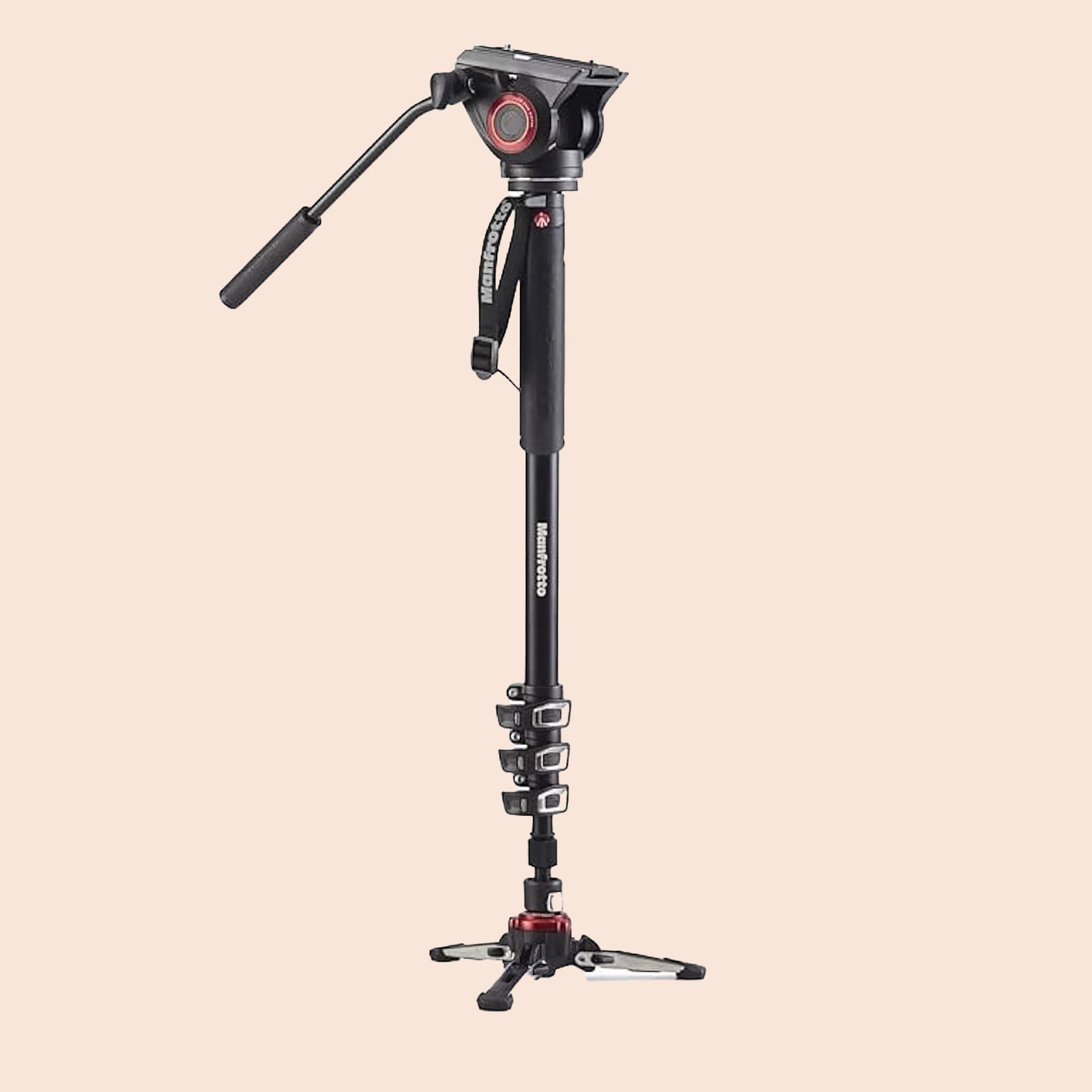 Manfrotto XPRO Video 4 Section Aluminium Monopod with Fluid Head and Base