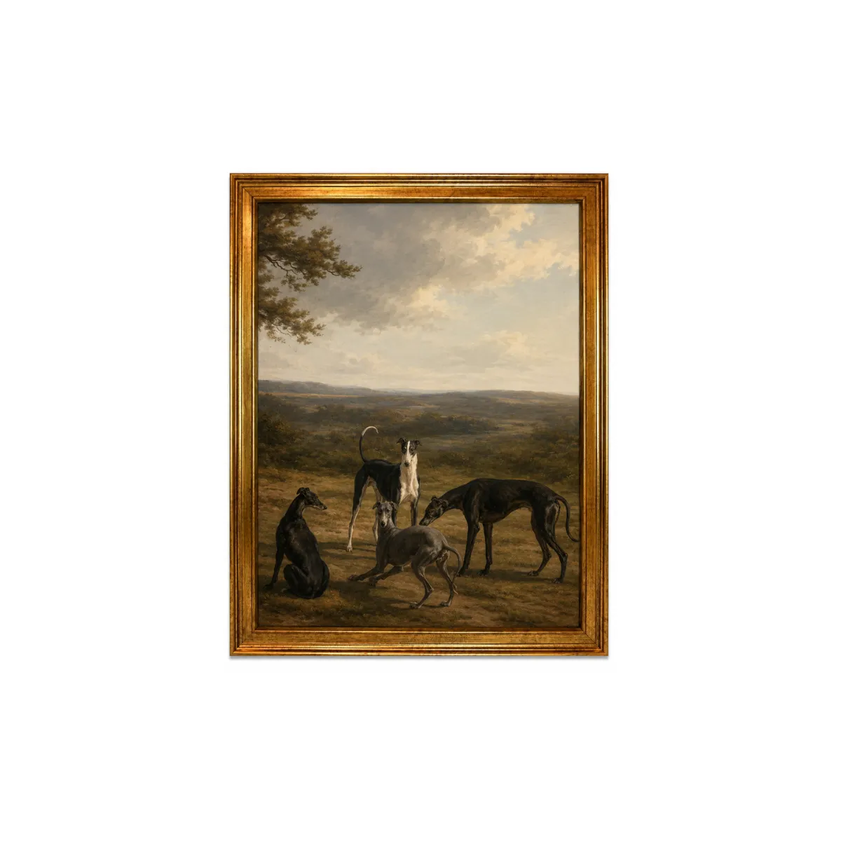  DOGS IN A SERENE LANDSCAPE