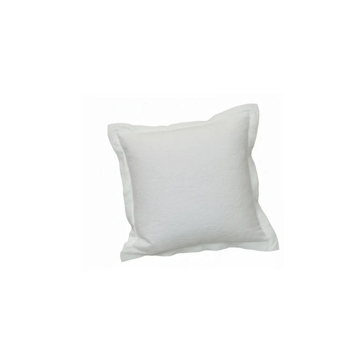 Large white accent pillow with floral details 