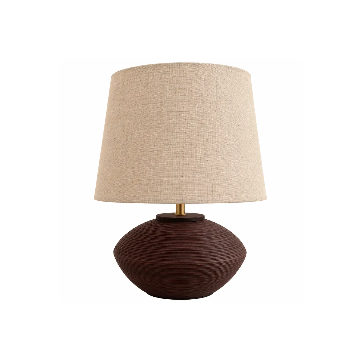 TABLE LAMP - DARK BROWN - RIBBED CERAMIC