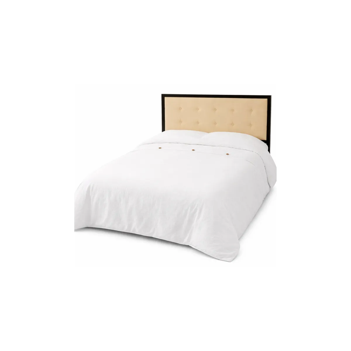 QUEEN SIZE WHITE COMFORTER WITH BUTTONS AND DUVET COVER