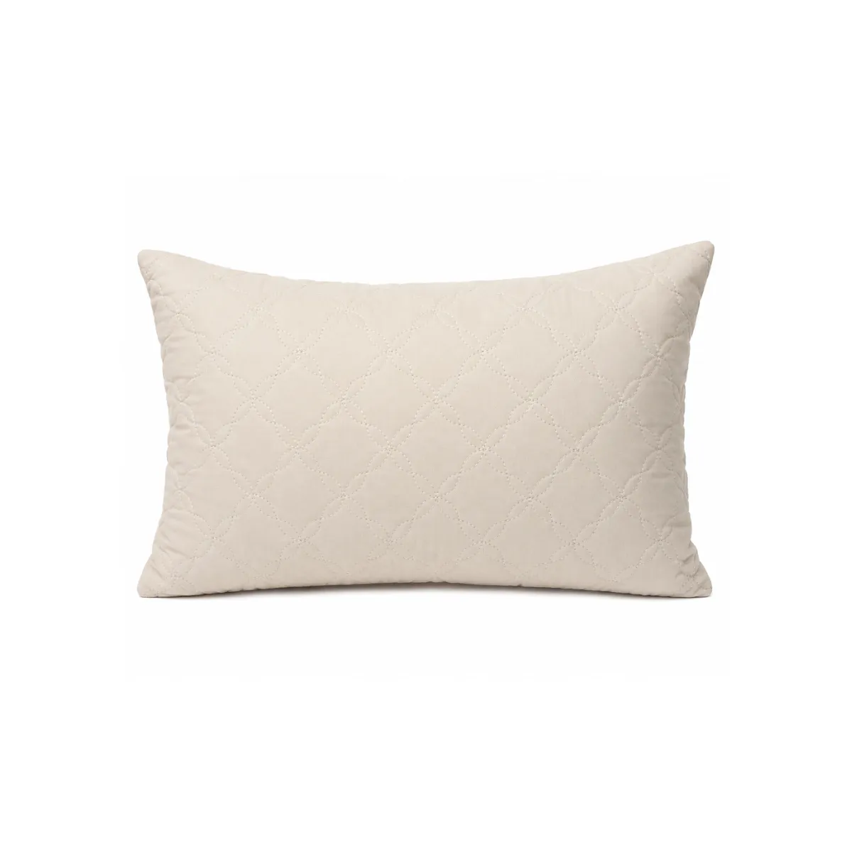 BEIGE QUILTED LUMBAR PILLOW