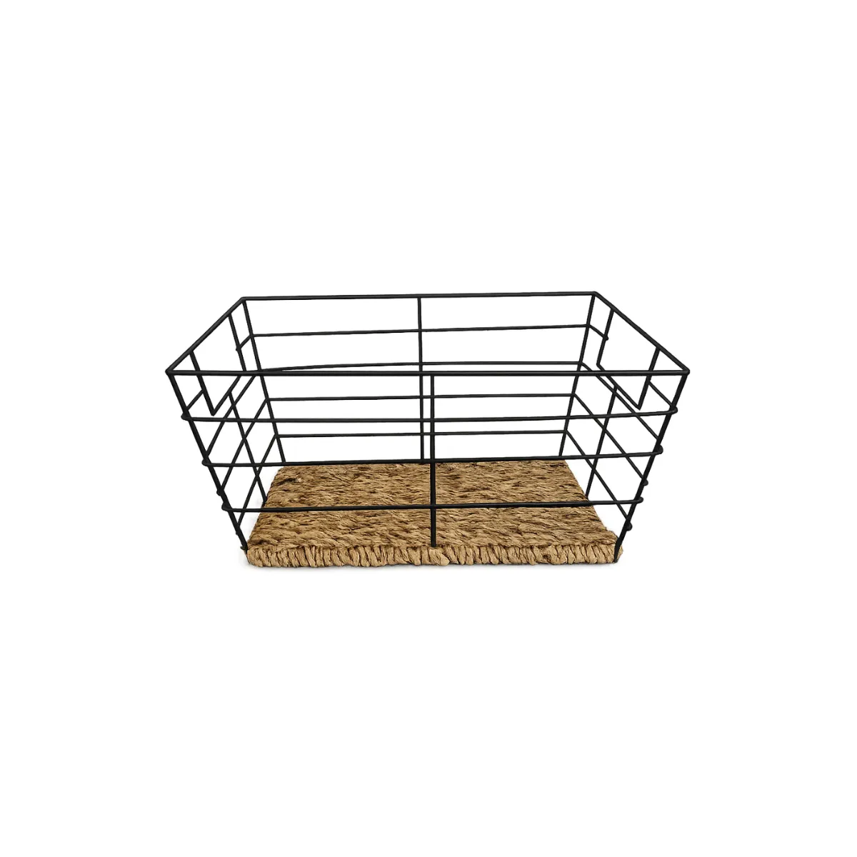 SEAGRASS AND METAL WIRE BASKET