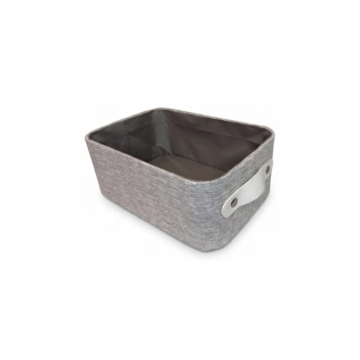 GRAY FABRIC STORAGE BASKET