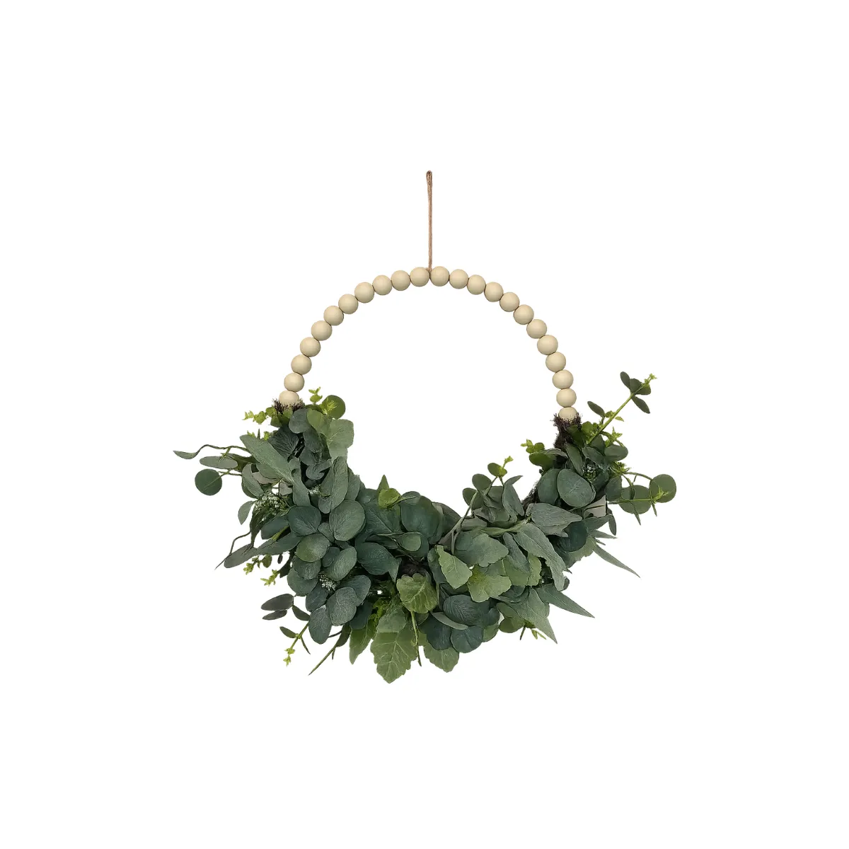 WREATH WITH WOODEN BEADS