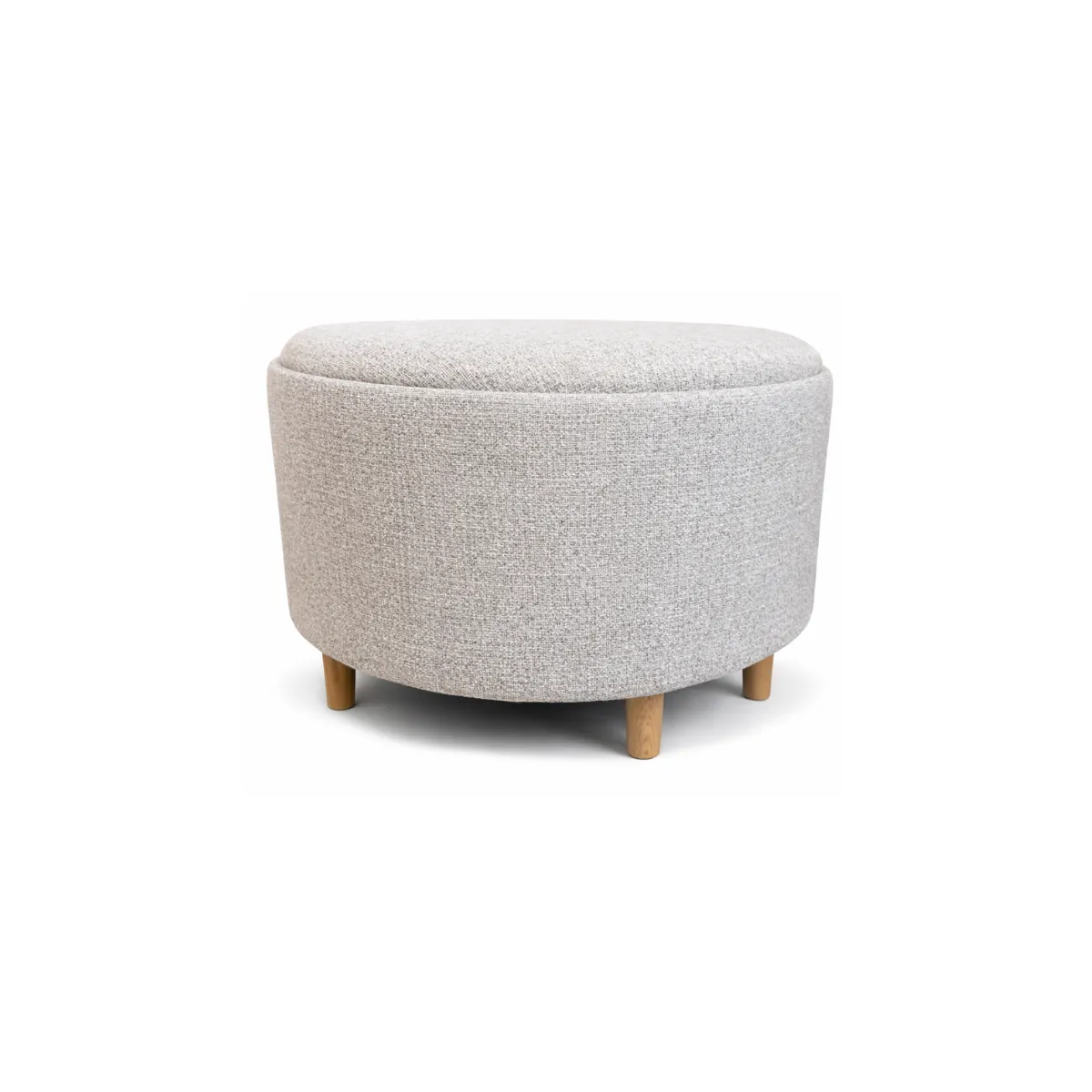 NEUTRAL UPHOLSTERED REVERSIBLE STORAGE OTTOMAN