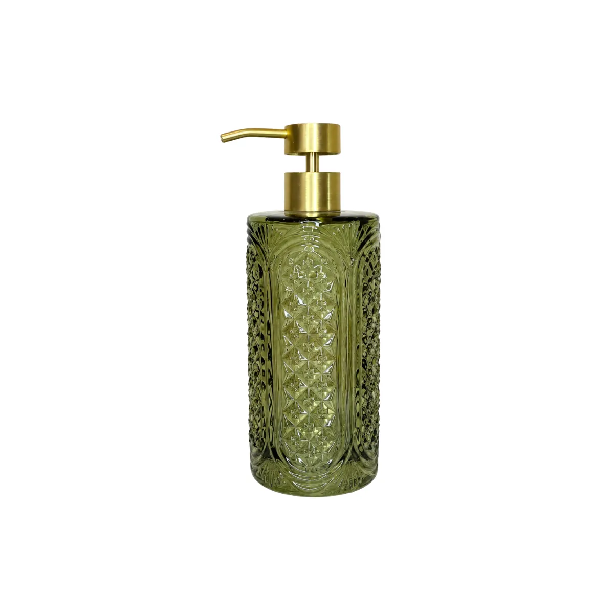 GREEN GLASS SOAP DISPENSER