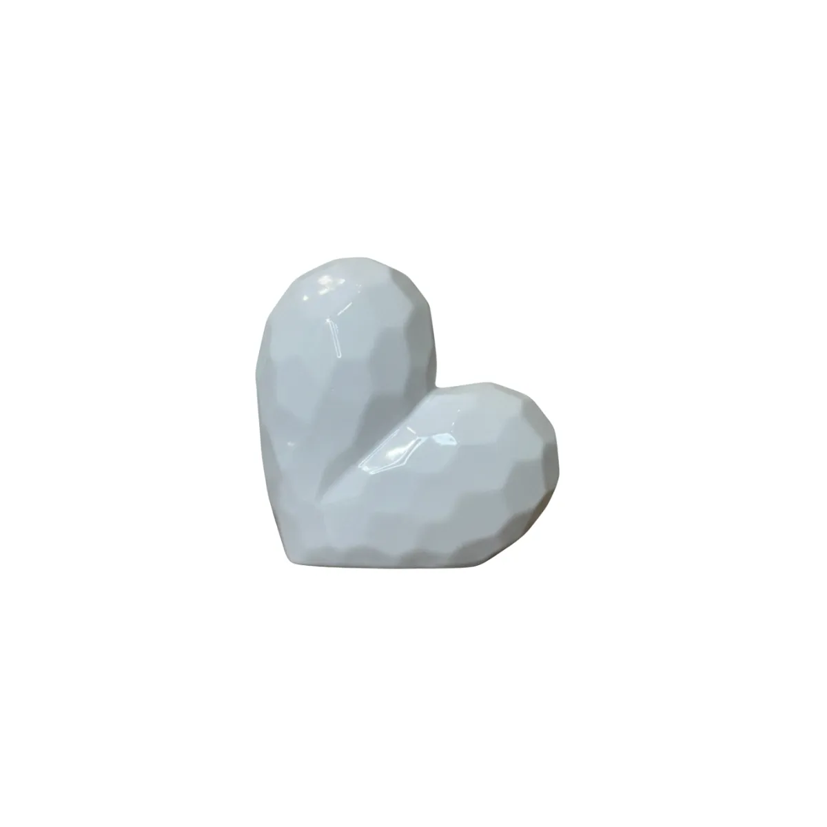 WHITE HEART SHAPED STATUE