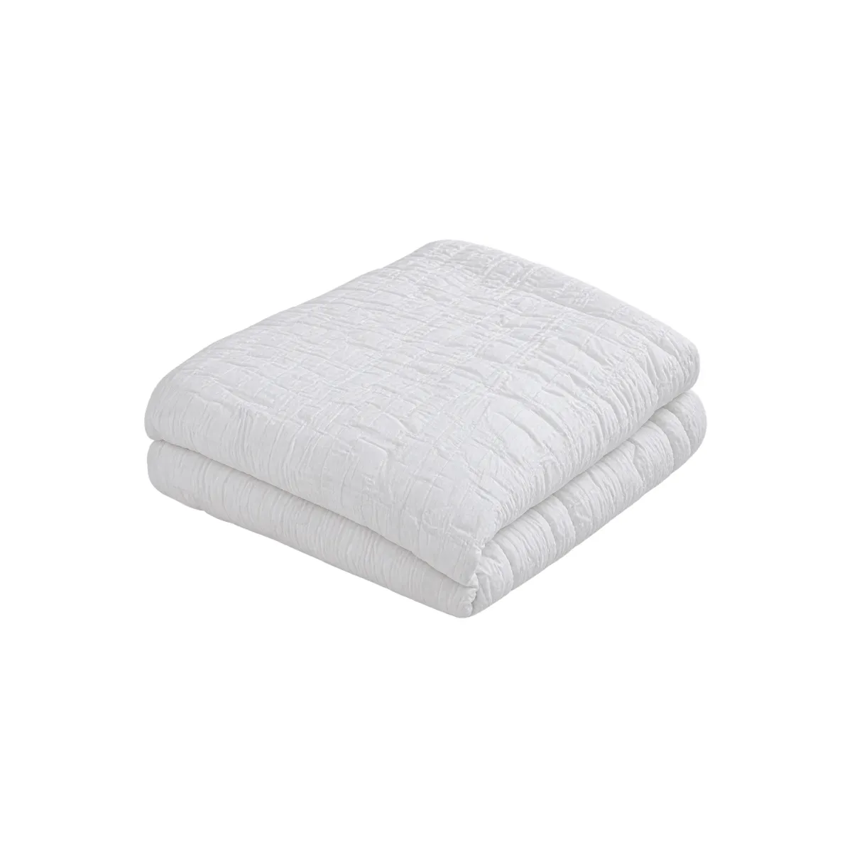 WHITE RUCHED TEXTURE KING COMFORTER