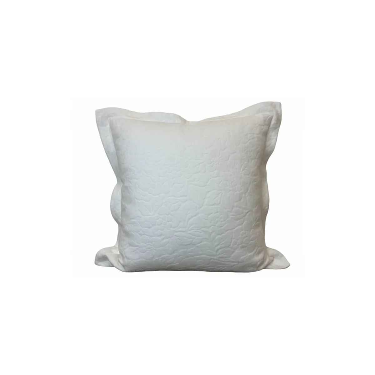 FLORAL DETAIL WHITE THROW PILLOW