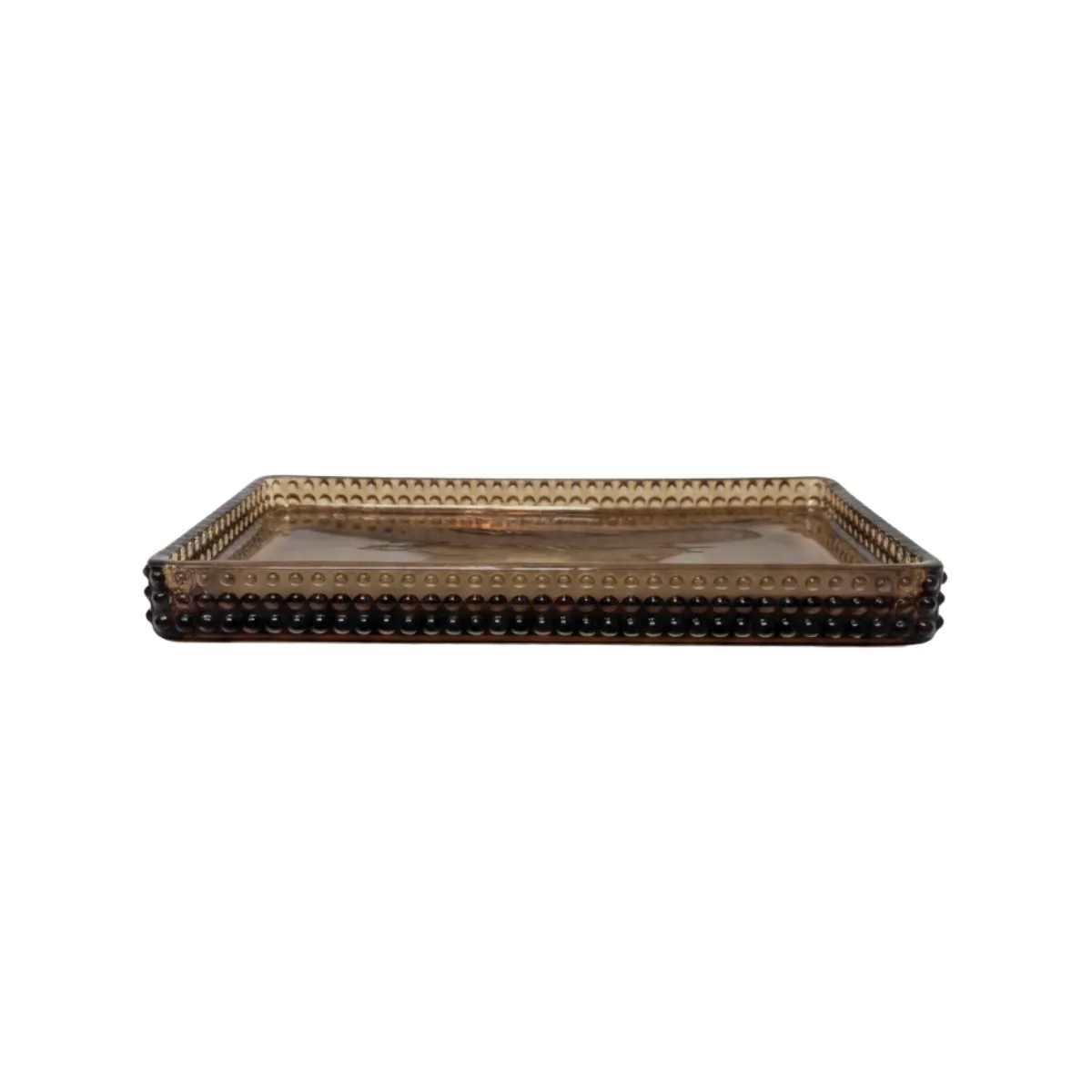 BROWN GLASS TRAY 