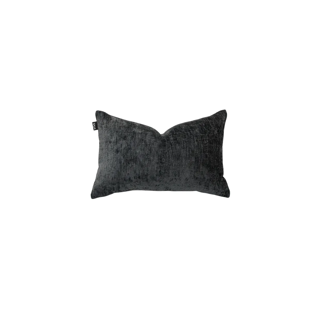 Black velvet lumbar accent pillow (13"x19")