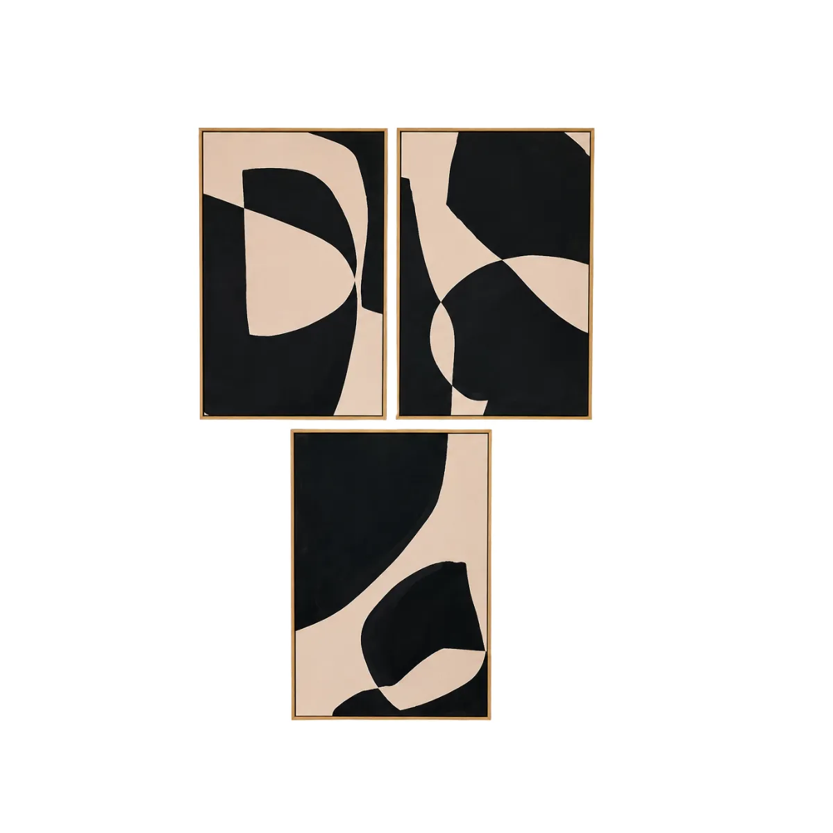 MINIMALIST ABSTRACT ART IN BEIGE AND BLACK