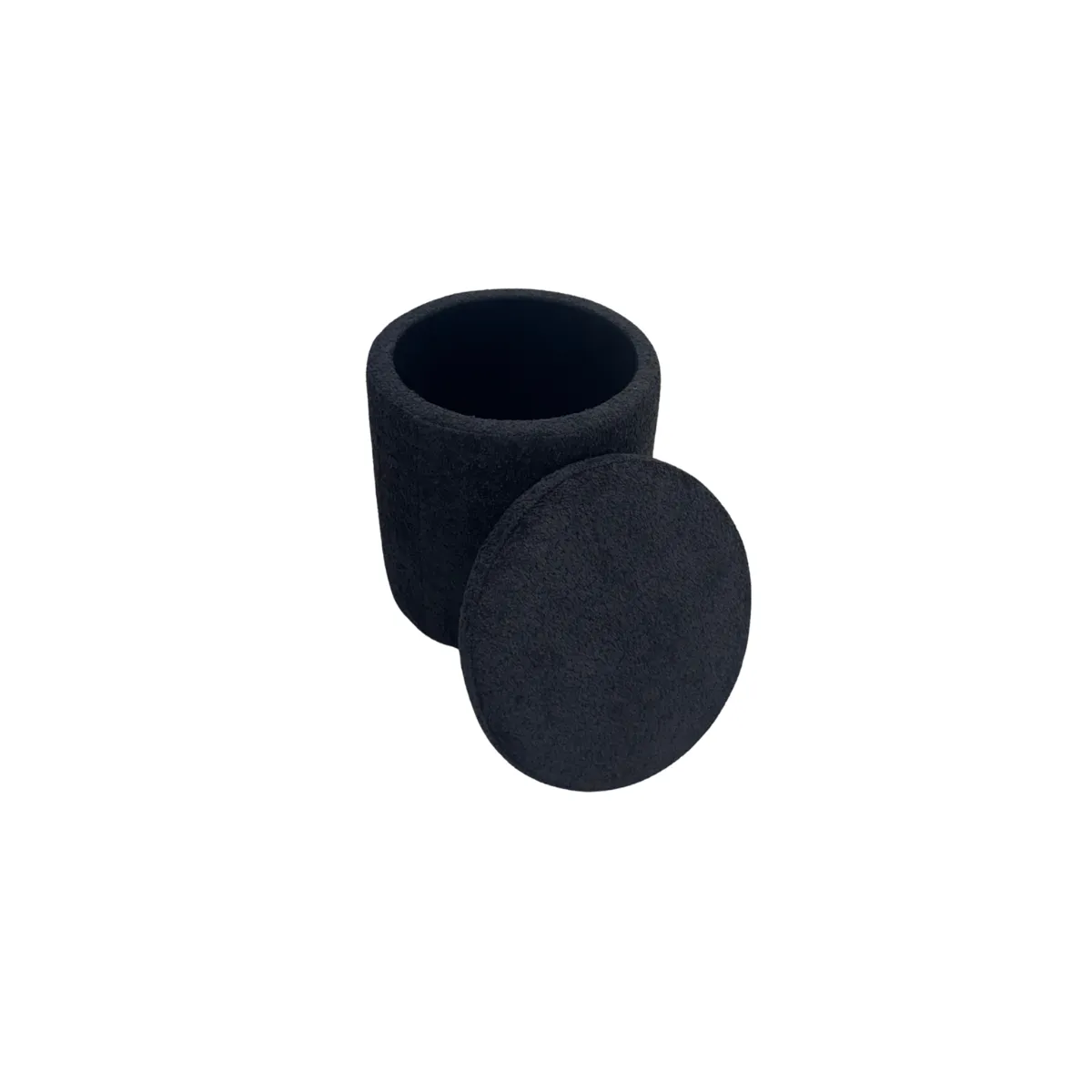 Black Boulce Cylinder Ottoman