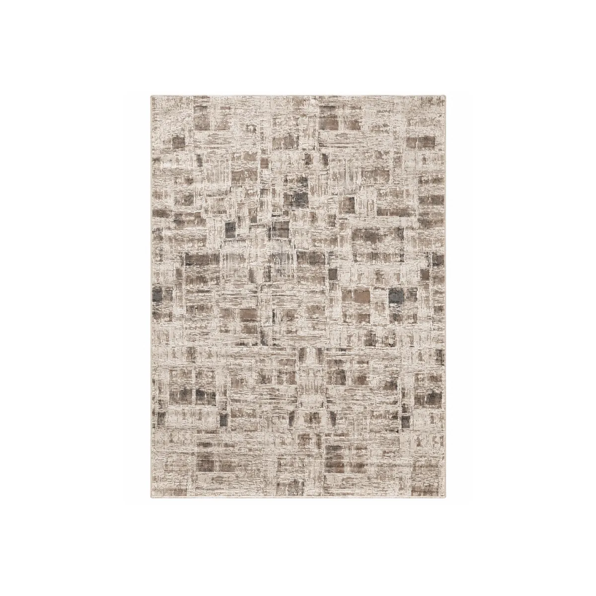 AREA RUG - GREY & IVORY - PATCHWORK