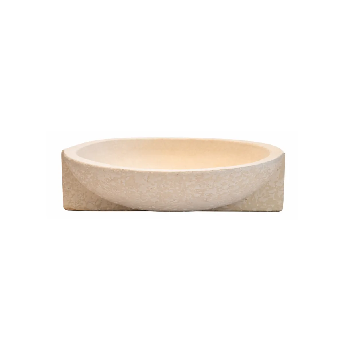 TEXTURED OFF-WHITE DECORATIVE BOWL 