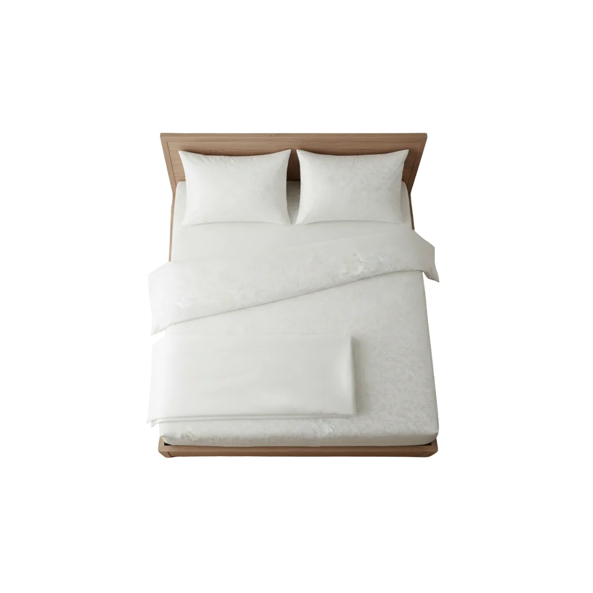 Queen white sheet set with white florals