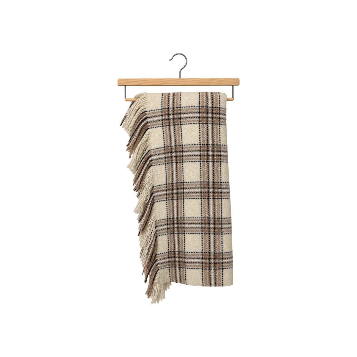 PLAID WOOL THROW BLANKET