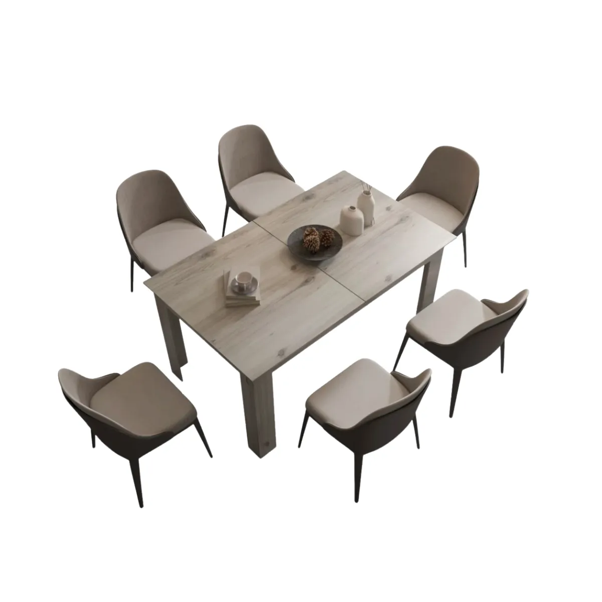 55"W EXTENDABLE DINING TABLE - LIGHT WOOD