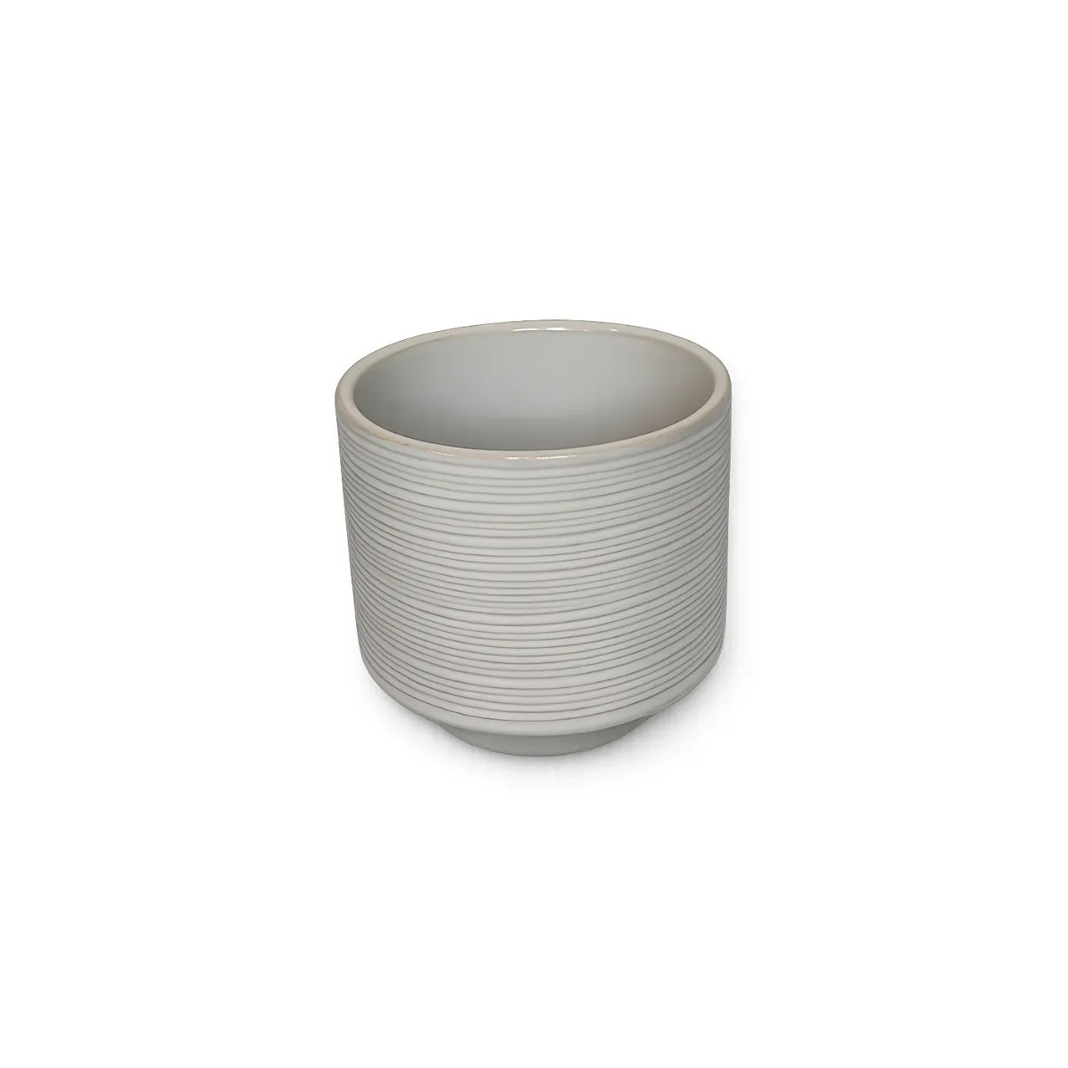 MODERN WHITE RIBBED PLANT POT