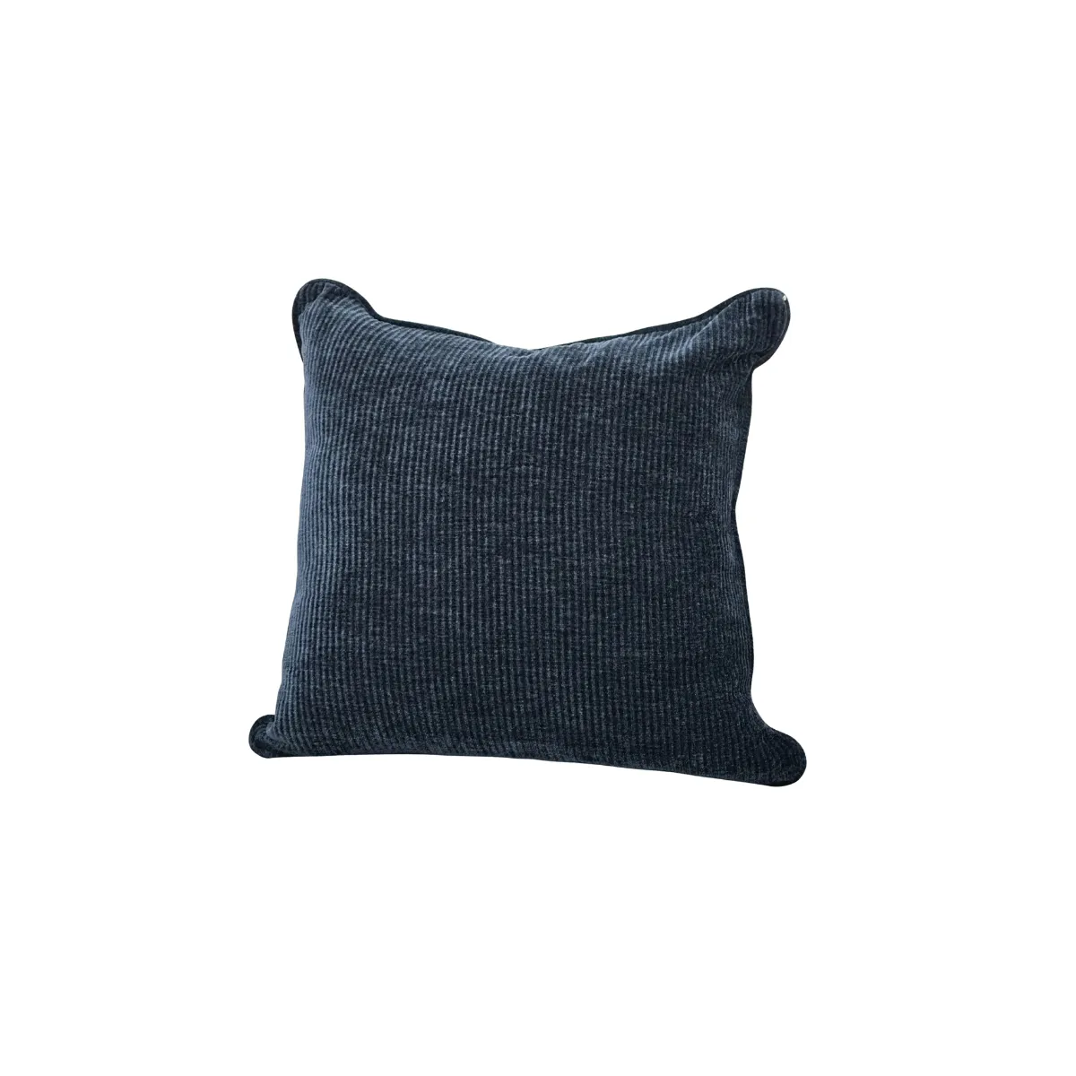 Navy blue velvet striped throw pillow