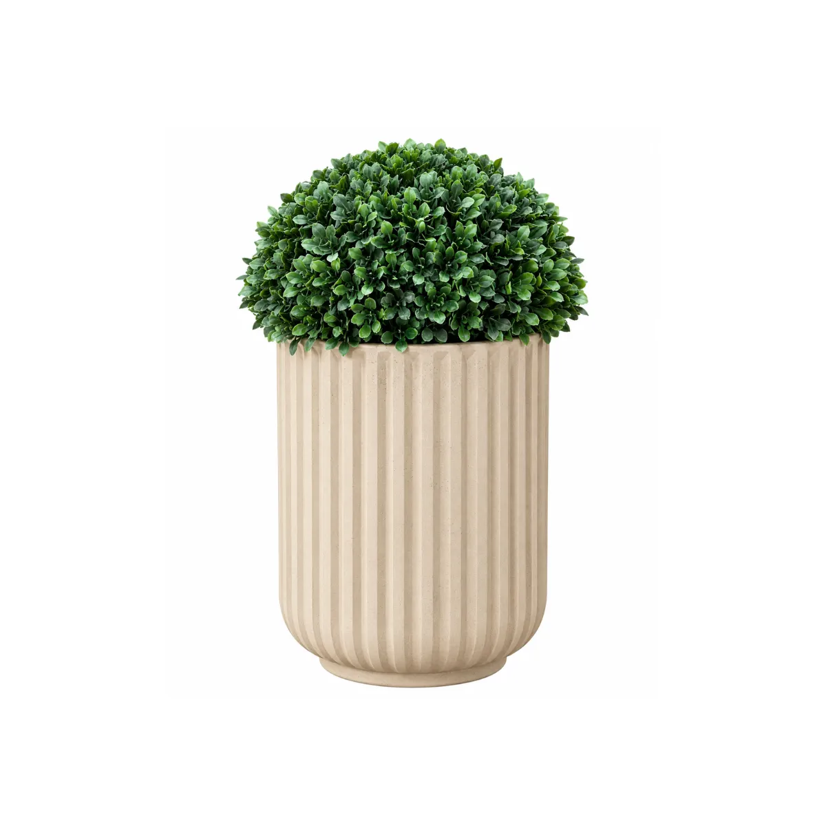FAUX TOPIARY BALL - CREAM POT - FLUTED