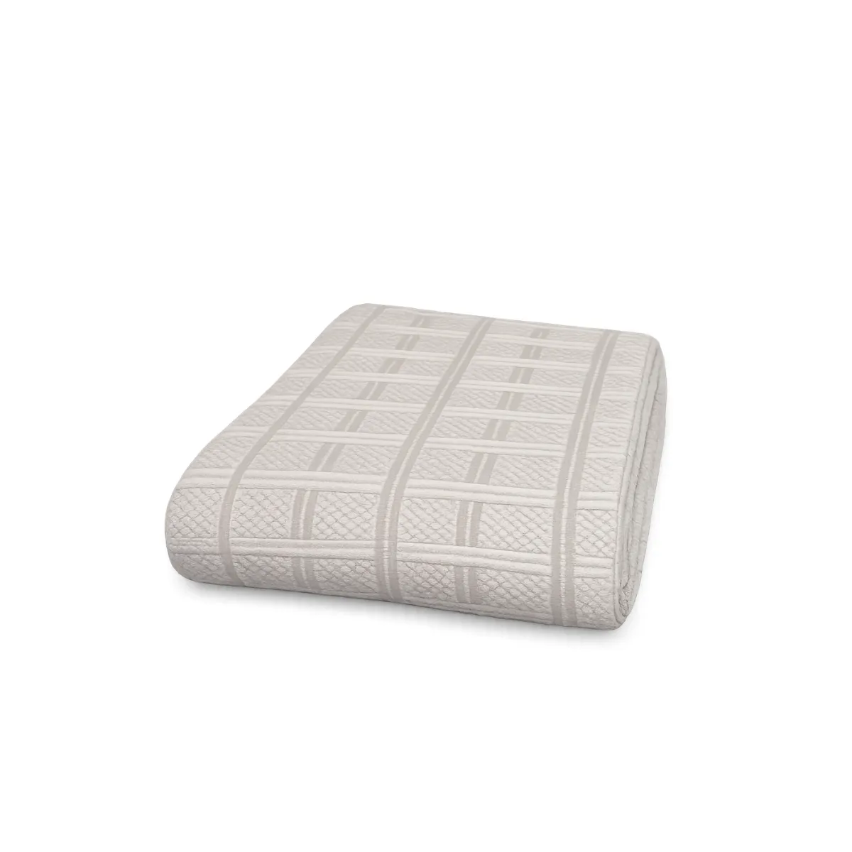 CREAM GRID WEAVE KING SIZE BLANKET