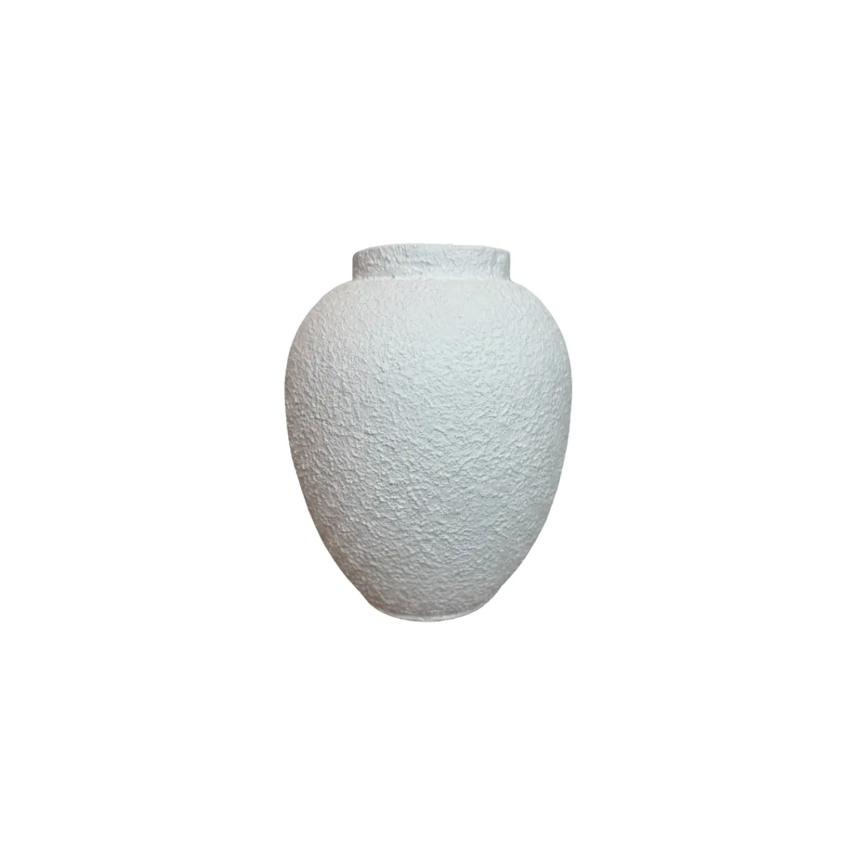 STUCCO TEXTURED WHITE VASE