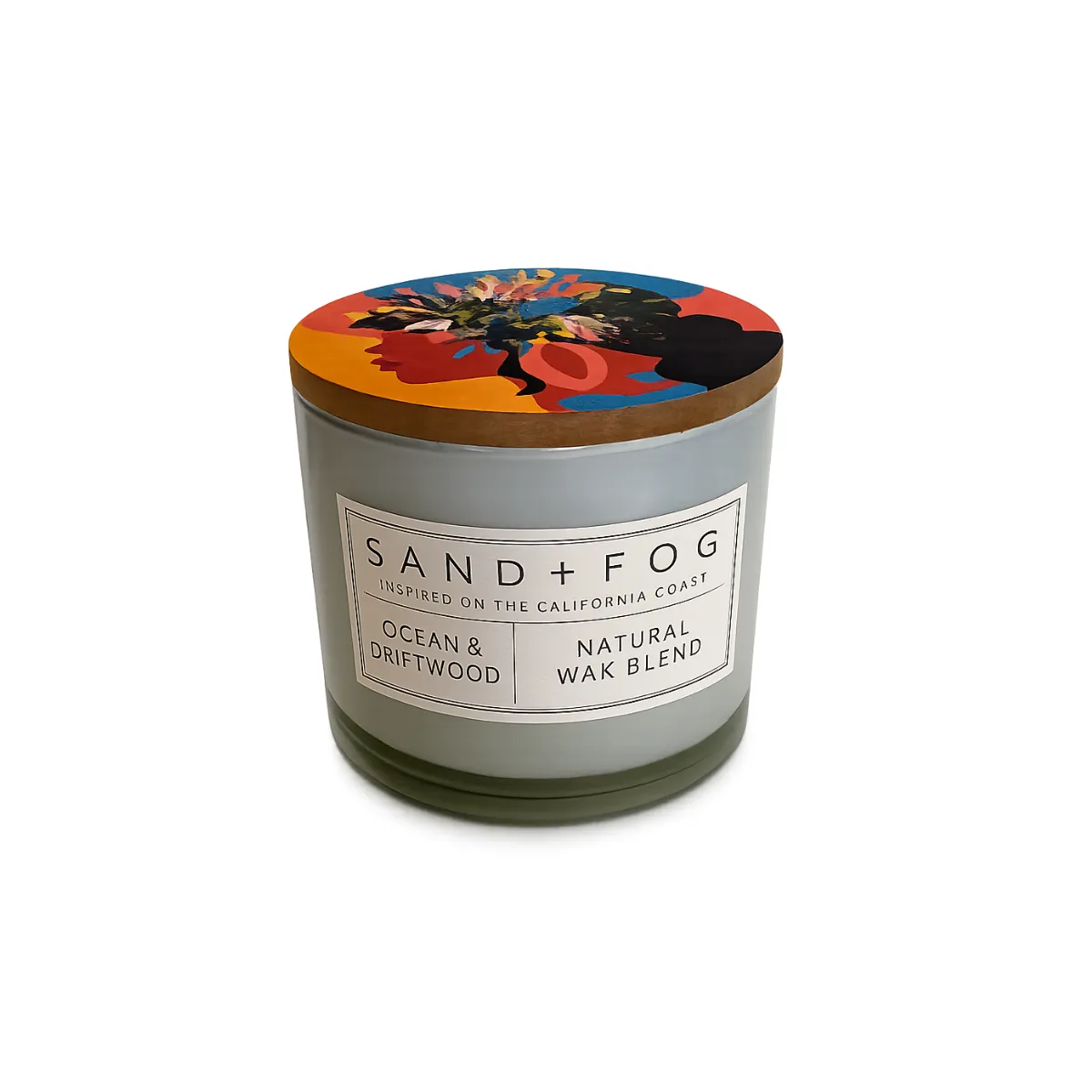 FLORAL DESIGN ON COASTAL CANDLE LID