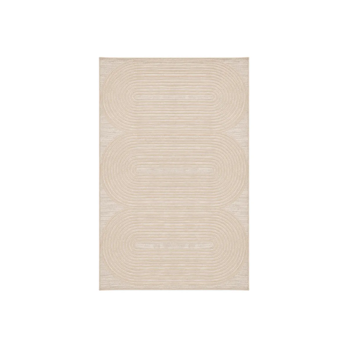 6'7"x9' AREA RUG - BEIGE - GEOMETRIC LOOP