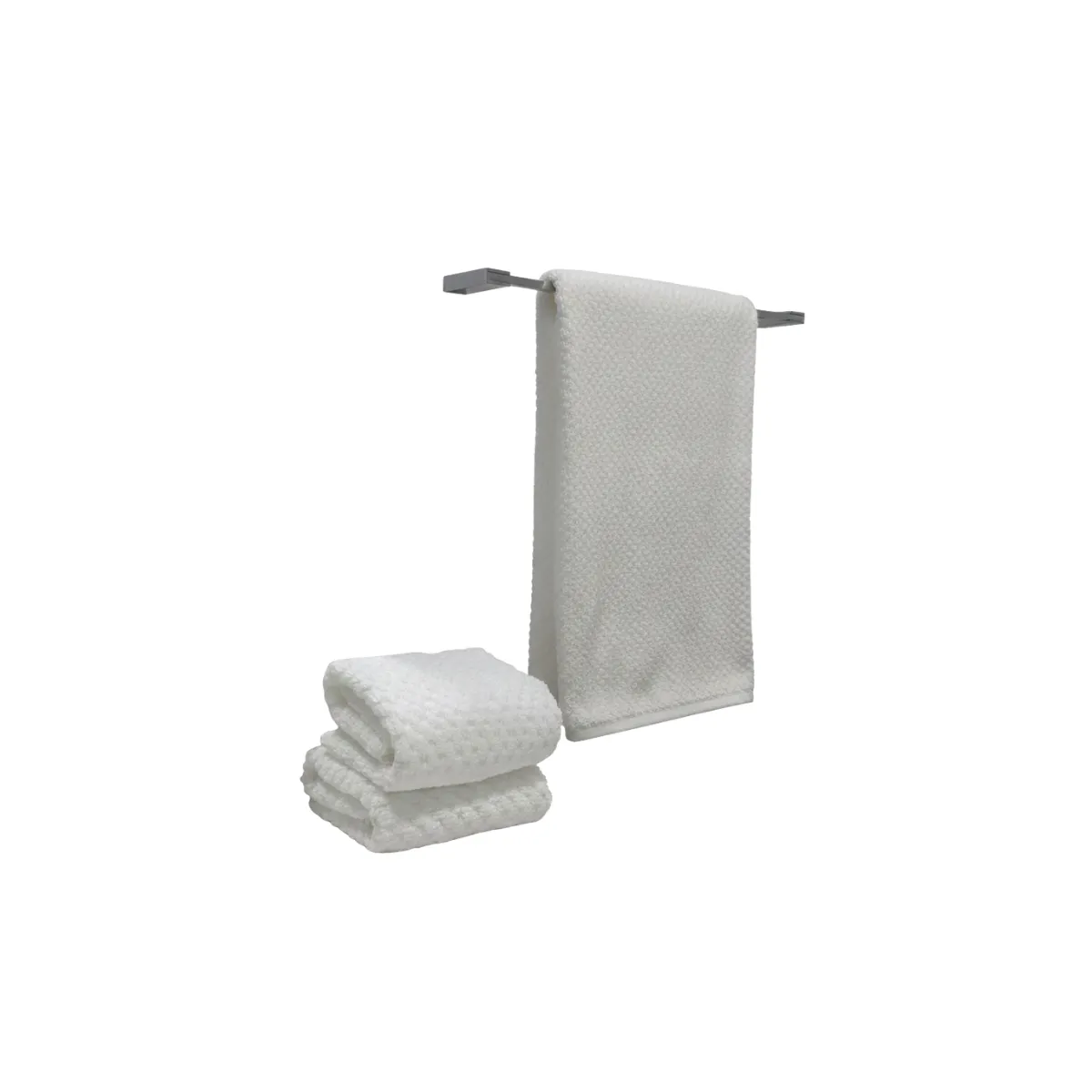 White Textured Towels and Face Clothes