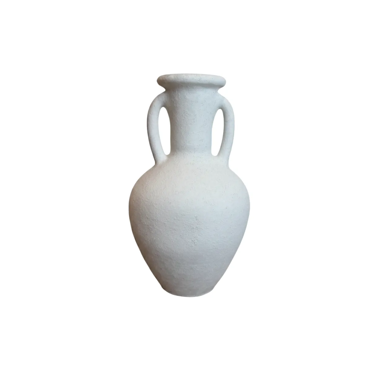 WHITE VASE WITH HANDLE