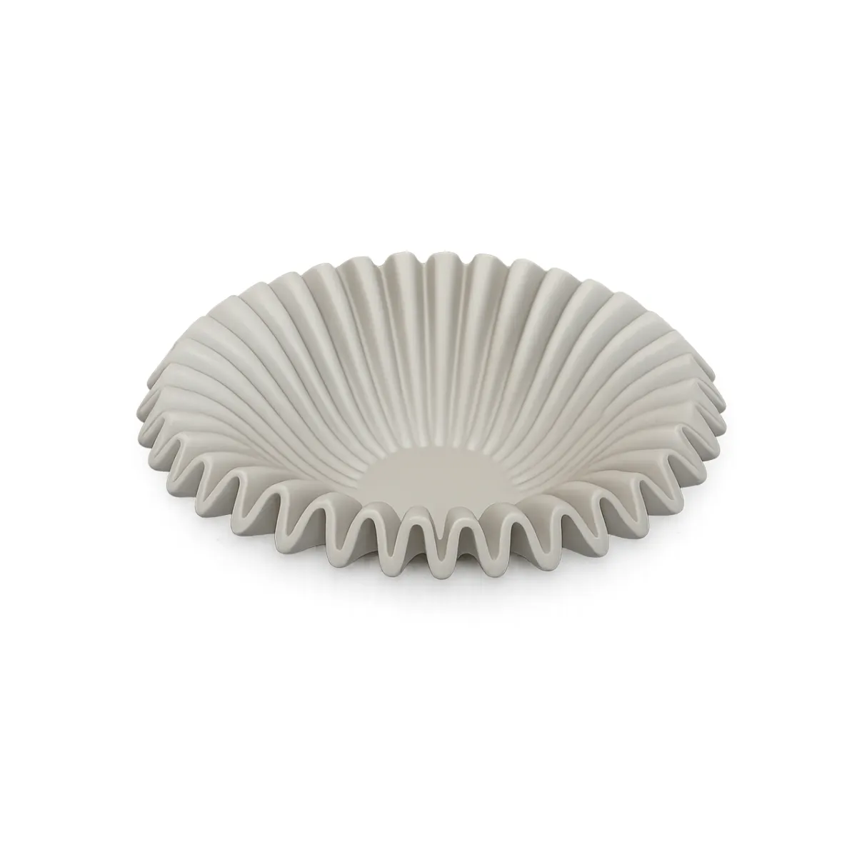 WHITE FLUTED DECORATIVE BOWL