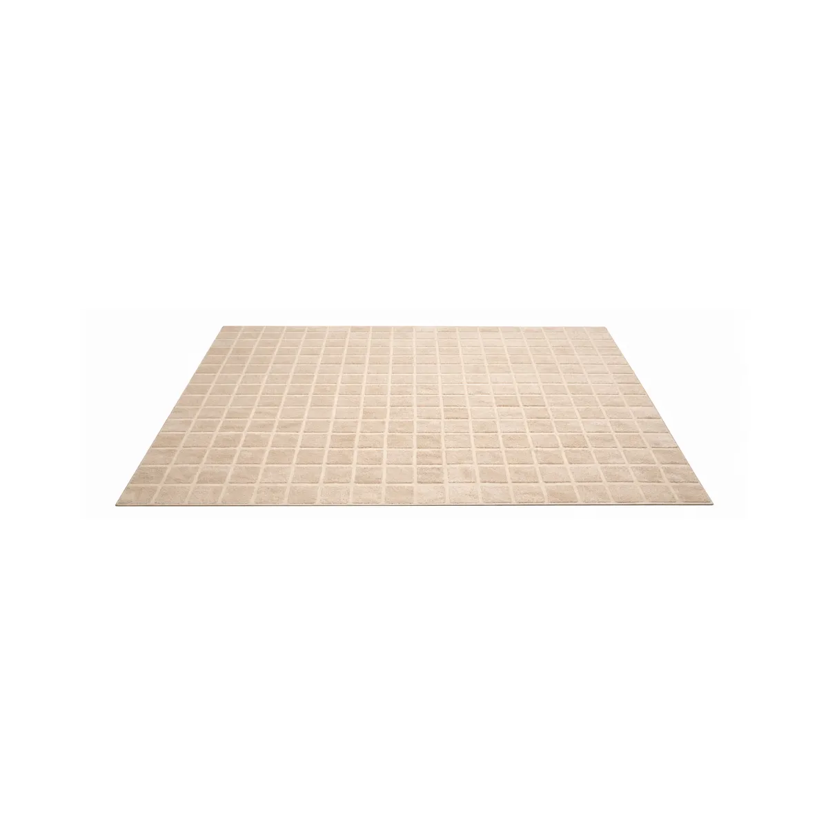 BEIGE CHECKERBOARD AREA RUG