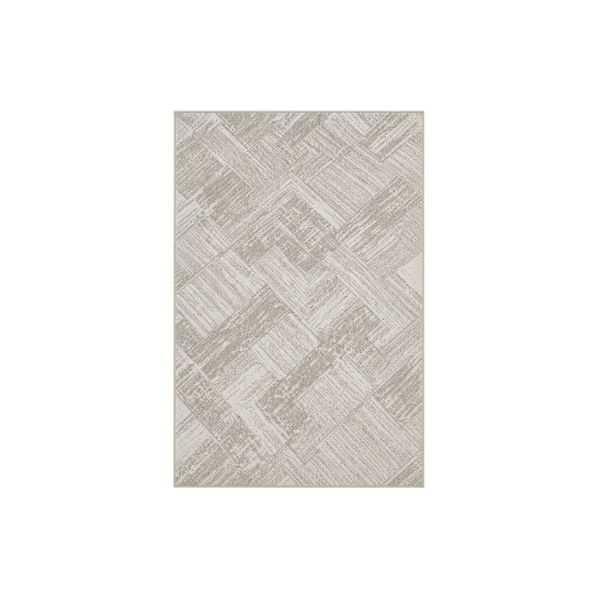 5'2"x7' AREA RUG - BEIGE - HERRINGBONE
