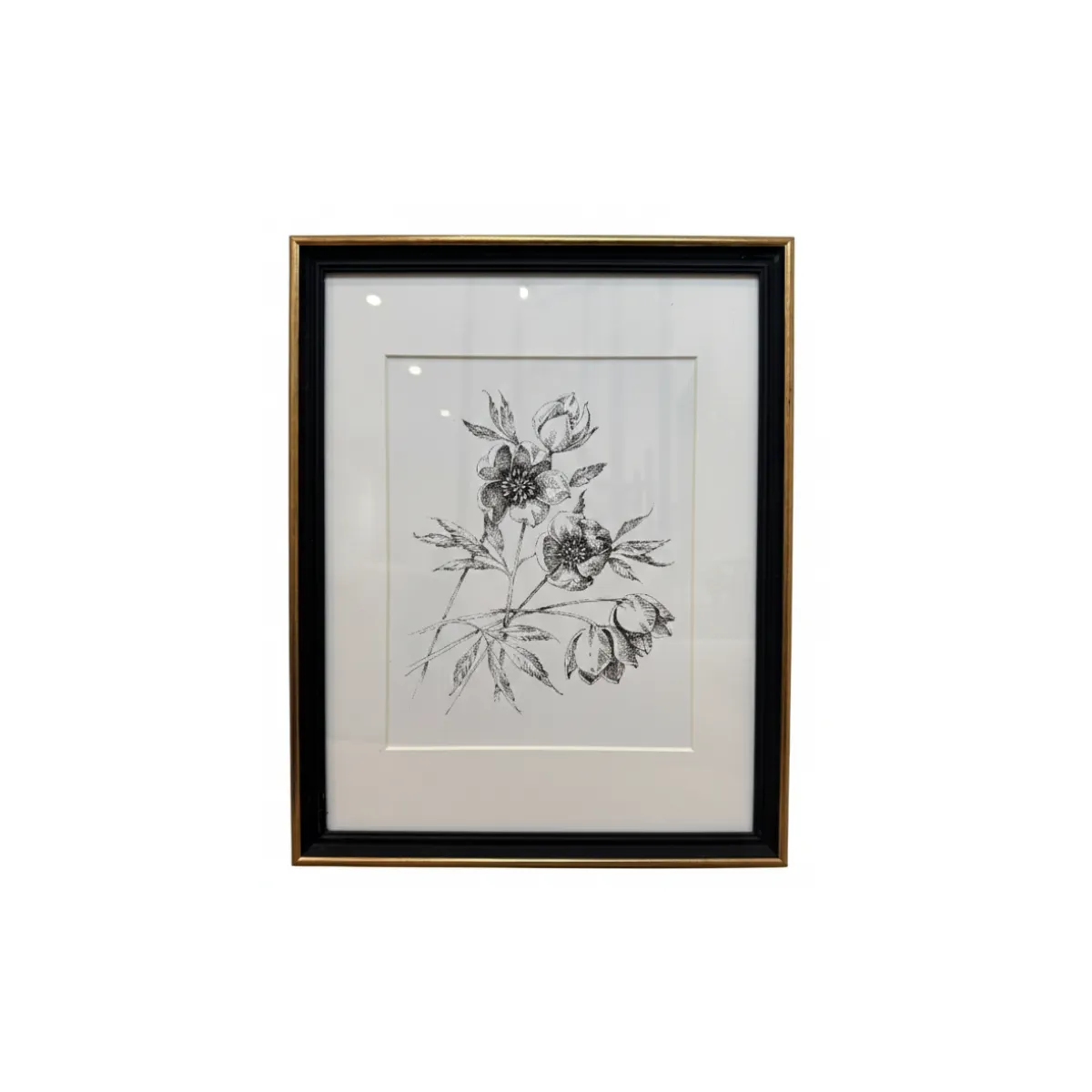 BLACK AND WHITE FLORAL PORTRAIT