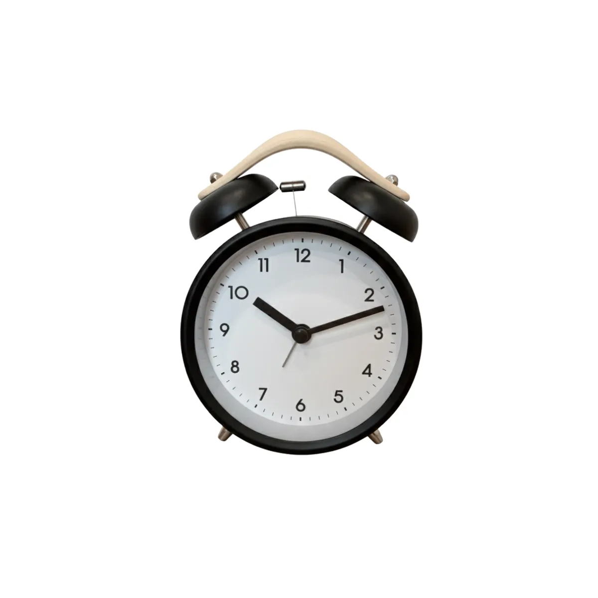 DECORATIVE BLACK ALARM CLOCK WITH TAN STRAP