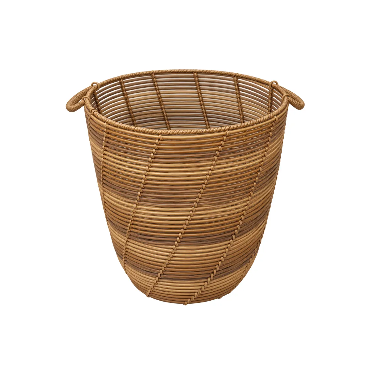 LARGE BASKET - TAN - WOVEN RATTAN